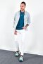 Nefti Men's Embroidered Linen Effect Shirt |   Mes116488-01 - 6