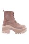 Women's Zippered Lace-Up Thick Sole Boots Mink Suede 331232682