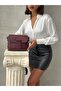 Genuine Leather Crossbody Bag Miley Model Burgundy Color - 3