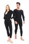 New Season Winter Warm Cotton Thermal Bottom Top Set, Men's & Women's Black Couple Underwear Set - 3