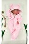Hooded Zippered Plush Fleece Baby Girl Romper Hearted Sleeping Bag - 2