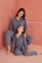 Gray Plain Front Buttoned Fleece Pajama Set