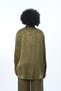 Women's Striped Khaki Color Silvery Patterned Oversize Cut Shirt - 5