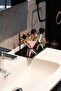 Geometric Patterned Black Metal Organizer - Pen and Brush Organizer - 6