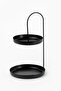 Black Metal Organizer - Round Base, Two-Layer Set, Makeup Stand - Misbon - 3