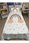 Pastel Brown Rainbow Single Pique and Pillow Case