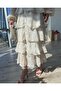 Beige Scallop Floor Skirt Belted Long Dress - 6