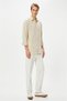 4sam60022hw 057 Beige Men's Woven Long Sleeve Shirt
