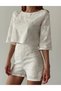 Women's Di̇ore Brodeled White Shorts Set
