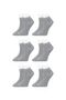 Set of 6 Unisex Gray High Quality Cotton Comfortable Booties Socks