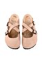 Genuine Leather Beige-Powder Furry Slippers
