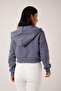 Short Model Zippered Anthracite Sports Cardigan - 5