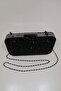Yakamoz Black Women's Stoned Evening Dress Clutch Portfolio Bag - 4