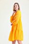 Halter Neck Long Sleeve Chiffon Lined Dress Elb32766 Orange - 3