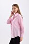 Comfortable Fit Long Sleeve Women's Striped Shirt |   Gml35705 Pink - 6