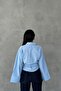 Lace-up Blue Crop Shirt - 5