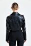 Lined Faux Leather Short Jacket| Ckt34324 Black - 5