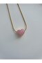 Steel Necklace with Pink Heart - 3