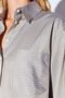 Khaki Satin Soft Textured Striped Comfortable Cut Women's Shirt with Pocket Detail - 9142 - 4
