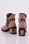 810-22k Women's Buckle Detail Heeled Boots NUDE - 3