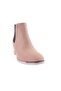 053 Women's Blunt Toe Ankle Boots with Elastic Sides and Heels Nude Suede - 2