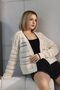 Round Neck Long Sleeve Openwork Hollowed Shepherd's Stitch Detailed Seasonal Midi Length Knitwear Cardigan - 8