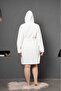 Women's Ecru Ultrasoft Plush Dressing Gown - 6