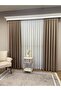 1/3 Sik Pleat with Linen Look Tape - Ecru/Beige Tulle Curtain - 5