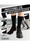4 Pairs Premium Organic Cotton Stitch-Free Classic Women Men Black Office Socks - 2