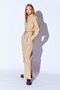 Beige Thick Soft Textured Double Pocket Women's Trousers |   Ek10009006 - 3