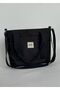 Canvas Black Snap Bag Adjustable Cross Strap Women's Hand and Shoulder Bag L:30 W:35 W:10 cm