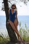 Women's Tasseled Swimsuit Cobalt Blue 34023 - 7