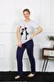 Women's Short Sleeve Combed Cotton Pajama Set 4208 - 3