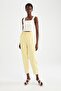 Paperbag Gabardine Trousers High Waist with Pockets Basic Straight Standard Leg S2790Az22Sp