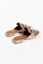 Women's Gold Leather Accessory Detail Slippers - 4