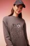 Regular Fit Crew Neck Embroidered Soft Furry Thin Sweatshirt Tunic B5604ax23au - 4