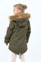 Girl's Water Repellent Fur Hooded Winter Coat - 6