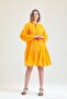 Halter Neck Long Sleeve Chiffon Lined Dress Elb32766 Orange - 7