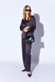 Black Satin Palozzo Cut Women's Trousers with Elastic Waist Ee10009594 - 8