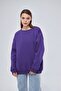 Unisex Purple Color Basic Sweatshirt Crew Neck Hoodie 100% Cotton - 6