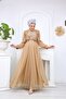 Elegant Stone Detailed Hijab Special Occasion Evening Dress - 2