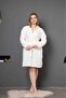 Women's Ecru Ultrasoft Plush Dressing Gown - 5