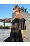 Double-Waist Corset-Style Low-Shoulder Half-Sleeve Bohemian Maxi Ankle-Length Vacation Dress - 6