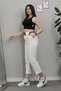 Women's Summer Ecru Gabardine Boyfriend Pants 3953 - 2