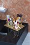 Geometric Gold Metal Organizer - Pen & Brush Organizer - Carre - 6