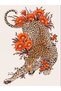 Pearl Collection Orange Theme Leopard and Flower Pattern Woven Base Modern Decorative Carpet Inci13 - 4