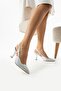 Hera Stone Print Detail Heels Gray - 3