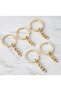 50 Pieces Chain Keychain Ring Amigurumi Macrame Keychain 2.5 cm Gold – Keychain