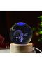 Crystal Glass Ball 3D Dimensional Colorful USB Wooden Base Decorative Special Goods Ornament Trinket Lamp Set - 6