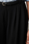 Siyah Kemerli Pilili Wide Leg/Extra Geniş Paça Dokuma Palazzo Pantolon TWOAW25PL00032 - 4